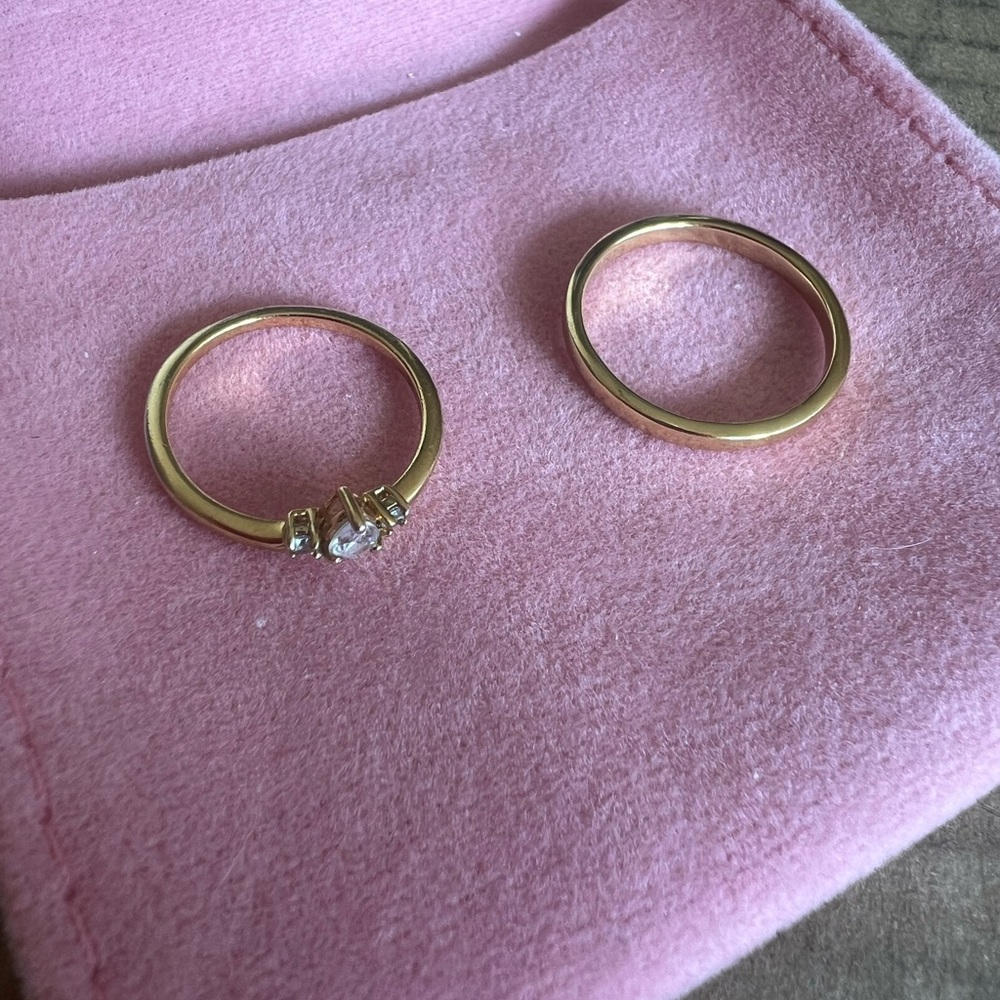 Gold vermeil stacker Ring Set, size 5 and 6